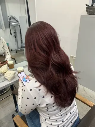 ロング カラー 透明感×艶カラー ✨️美髪縮毛🍒リオのヘアスタイル