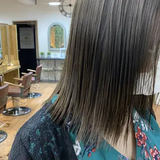 ミディアム カラー 🌱小顔魅せショート 髪質改善カラー/泉綺のヘアスタイル