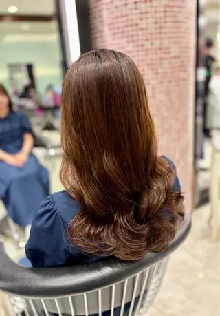 セミロング パーマ 🌼銀座コテ巻き風パ ーマ🌼いでいあやのヘアスタイル