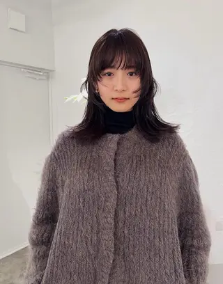ミディアム 藤原 怜央のヘアスタイル