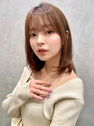 ミディアム カラー ヘアアレンジ ✨レイヤー/ 透明感カラー✨冨永剛のヘアスタイル