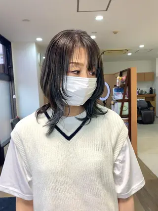 ミディアム カラー ブリーチカラー🫧 森　凪沙のヘアスタイル