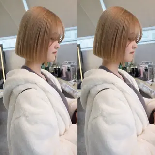 ショート 縮毛矯正×艶髪カラー 髪質改善/三ツ木のヘアスタイル