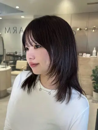 ミディアム 似合わせ/透明感 /顔まわりカット🌿のヘアスタイル
