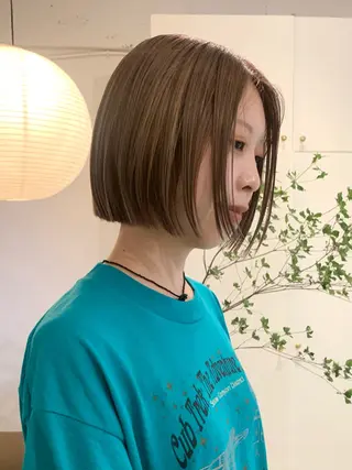 ショート カラー 落合希 Olivebeigeのヘアスタイル