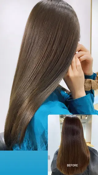 ロング カラー ボブパーマコテ巻き風 パーマNo1深江秀平のヘアスタイル