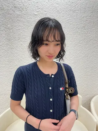 ショート パーマ ブリーチなしダブルカ ラー🎀透明感/AOのヘアスタイル