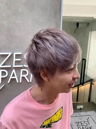 ショート カラー パーマ ヘアアレンジ メンズ まつげと眉 Meliaのマツエク・マツパデザイン