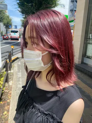 ミディアム カラー ヘアアレンジ TSUNA 🌙 Lim 五反田のマツエク・マツパデザイン