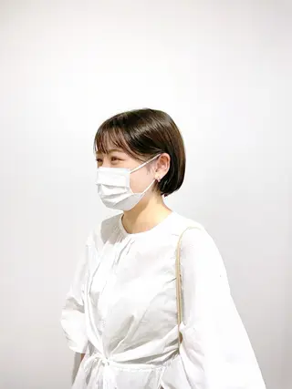 ショート カラー パーマ ボブ/縮毛/レイヤー モトナリのヘアスタイル