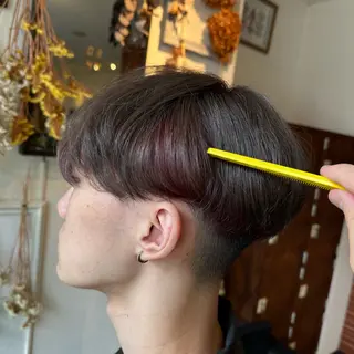 ショート カラー メンズ 💜推しインナー カラー/菊池柊真💜のヘアスタイル