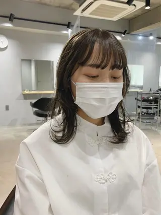 セミロング カラー ボブパーマコテ巻き風 パーマNo1深江秀平のヘアスタイル