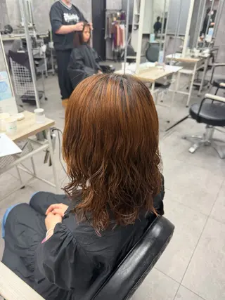 ミディアム カラー パーマ Riko🐰💗/ モテ艶髪《本厚木》のヘアスタイル
