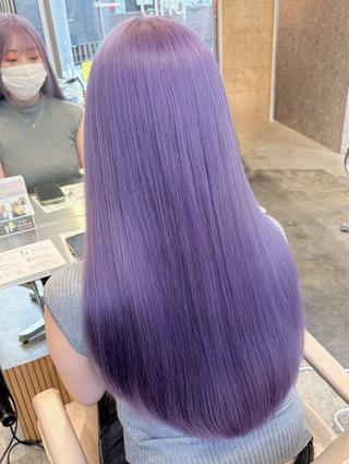 ロング カラー 自分らしさと愛され ハイトーンカラーみわのヘアスタイル