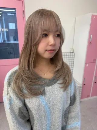 セミロング カラー 暖色カラー/ピンク カラー/saraのヘアスタイル