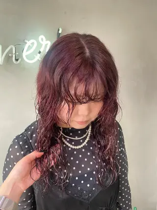 セミロング カラー パーマ 新宿/透明感カラー/ 髪質改善/桜良のヘアスタイル
