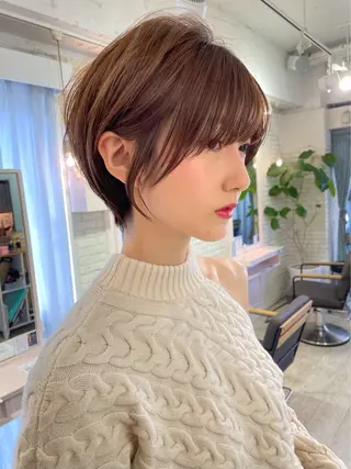 ショート カラー 🌟透明感カラー× 小顔カット いっせいのヘアスタイル