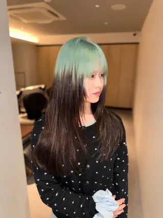 ミディアム カラー 岡山ハイトーン・ ルーツカラー/こもものヘアスタイル