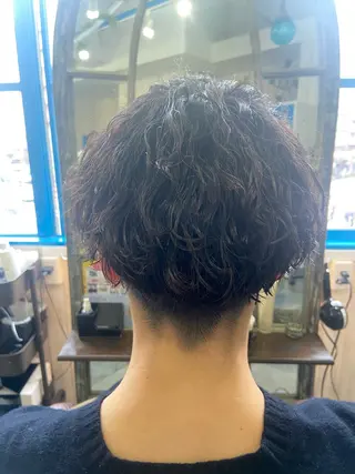 ショート パーマ メンズ カットパーマ✂️ 小坂田玲亜のヘアスタイル
