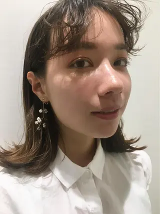 ミディアム カラー fuchigami suzunoのヘアスタイル