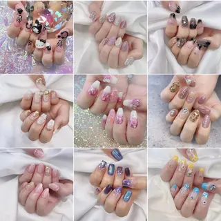 ネイル 渋谷／チップ長さ出し 👑アプレgel-xのネイルデザイン
