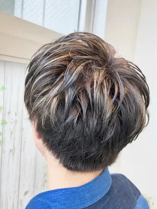 ショート カラー ヘアアレンジ メンズ メンズパーマ特化/ メッシュ/薫/店長のヘアスタイル