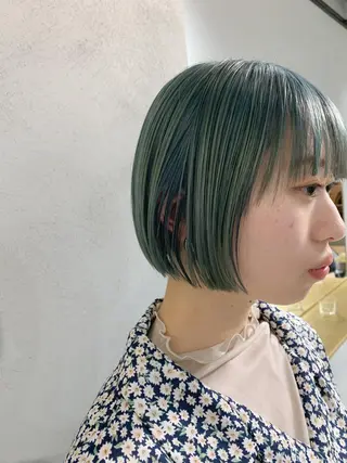 ショート カラー ボブパーマコテ巻き風 パーマNo1深江秀平のヘアスタイル
