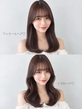 セミロング 顔周り/くびれヘア 韓国ヘア💕風間るなのヘアスタイル