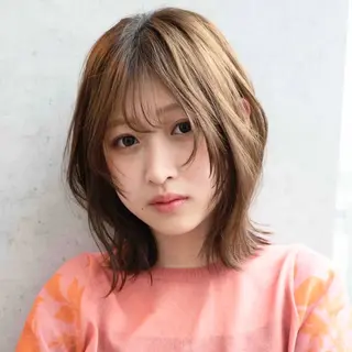 ミディアム レイヤー/艶カラー /パーマ💚千琴のヘアスタイル