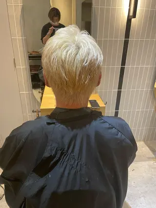 ショート 複雑履歴に対応ブリー チ無しダブルカラーのヘアスタイル