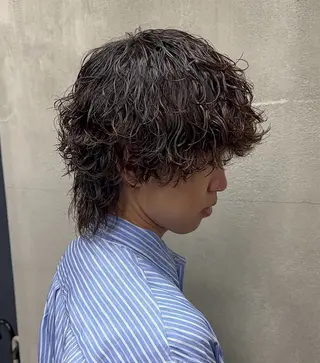 ミディアム パーマ メンズ メンズ美容師/ フェザー/池戸晴也のヘアスタイル