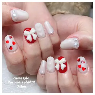 ミディアム ネイル 🐾enen style 🐾のネイルデザイン