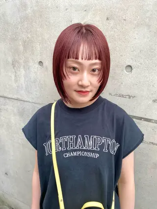 ミディアム カラー 宮川 日菜子のヘアスタイル