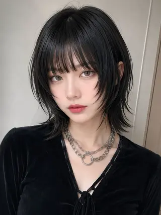 ショート カラー 小顔・顔まわり🦋 ウルフ❤︎ ͛めいのヘアスタイル