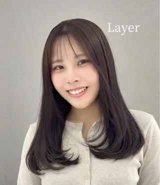 セミロング カラー レイヤーカット/ ヘアカラー/RENAのヘアスタイル