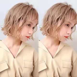 ミディアム 🪼ai🪼 縮毛矯正、ボブのヘアスタイル