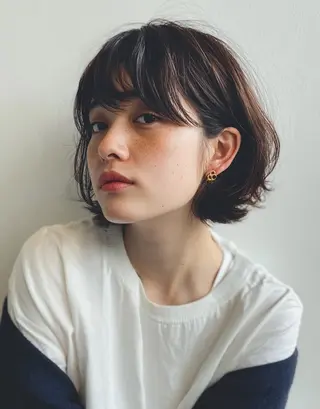 ミディアム カラー デザインカラー✨ 透明感カラー菊地真保のヘアスタイル