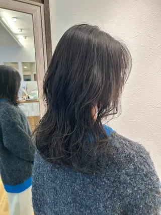 セミロング パーマ ハイトーン特化⭐️ 飯田大樹のヘアスタイル