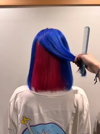 セミロング カラー ブリーチカラー🦖 岡部木乃夏のヘアスタイル