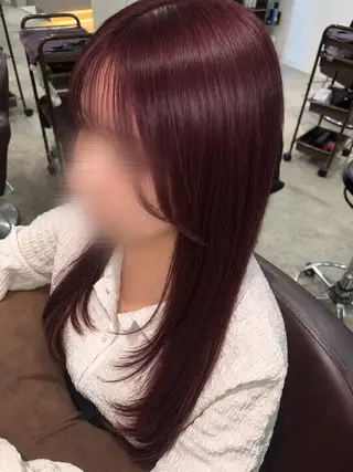 セミロング カラー sweep ひなのヘアスタイル