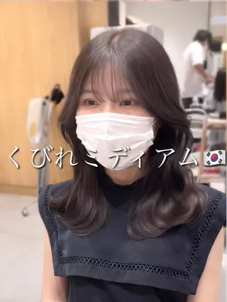 セミロング カラー 顔周り特化/韓国ヘア /レイヤー/吉野幸大のヘアスタイル