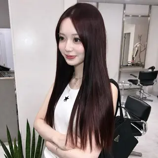 ロング カラー yuuka 🖤韓国ヘア🖤のヘアスタイル