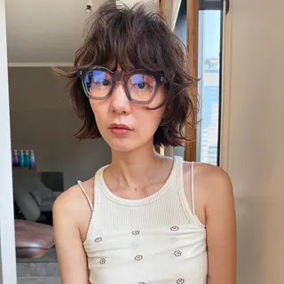 ショート パーマ パーマ/透明感カラー 元町🌱takutoのヘアスタイル