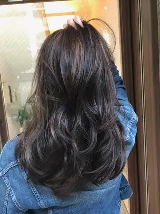 セミロング 髪質改善縮毛矯正/暖 色カラー/ウエダカナのヘアスタイル