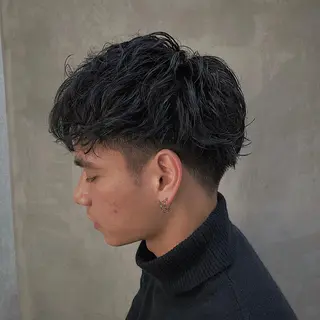 ショート パーマ メンズ 波巻きスパイラルパー マ/シャドウパーマ駿のヘアスタイル