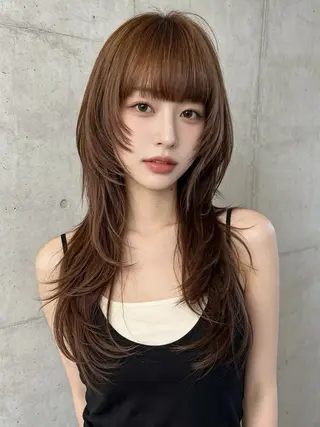 ロング カラー 似合わせスタイル 表参道🌿ちえのヘアスタイル