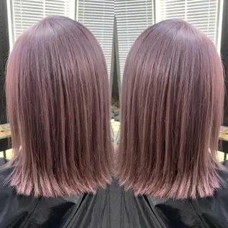 ミディアム ミルクティーベージュ ブリーチ 店長 清水のヘアスタイル