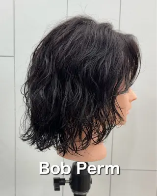 ミディアム パーマ ラフなパーマ 石川雄麻のヘアスタイル