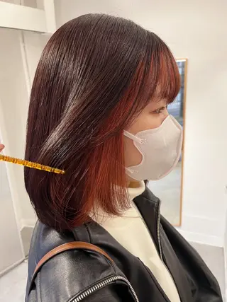 ミディアム カラー 渡邊 ひかるのヘアスタイル