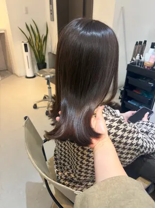 ミディアム ✨色持ちの良い艶 カラー✨蟹江真世のヘアスタイル